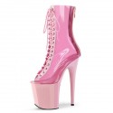 FLAMINGO Pink Transparent Stripper Booties