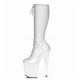 FLAMINGO White Lace Up Knee High Stripper Boots