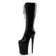 INFINITY Black Lace Up Knee High Stripper Boots