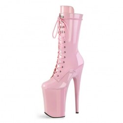 FLAMINGO Pink 8 Inch Heel Ankle Stripper Boots