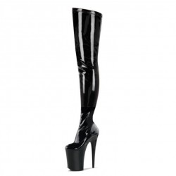 INFINITY Black 9 Inch Thigh High Stripper Boots