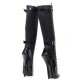 SCREAM Black Kinky High Heel Knee High Boots with Buckle back