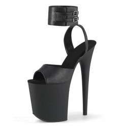 FLAMINGO Sexy Black Sky High Heels with Ankle Band