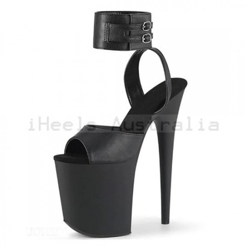 FLAMINGO Sexy Black Sky High Heels with Ankle Band