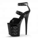 FLAMINGO Sexy Black Buckle Sky High Heels