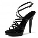 SEDUCE Black Wrap Around 5 Inch Stripper Heels