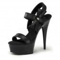 DELIGHT Black Side Bow 6 Inch Stripper Sandals
