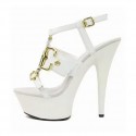 DELIGHT Sexy White T Strap High Heel Sandals