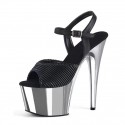 ADORE Black/Silver Chrome 7 Inch Stripper Heels