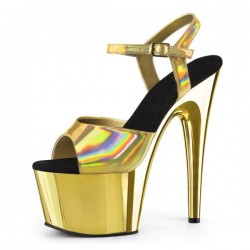 ADORE Gold Holographic/Chrome 7 Inch Stripper Heels