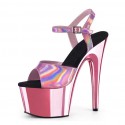 ADORE Pink Holographic/Chrome 7 Inch Stripper Heels