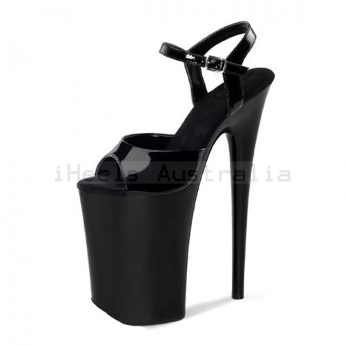 INFINITY Black 9 Inch Stripper Heels