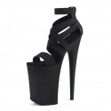INFINITY Sexy Black Ultra High Heel Sandals