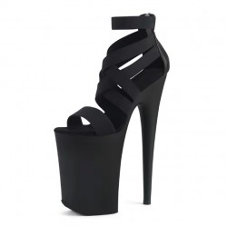 INFINITY Sexy Black Ultra High Heel Sandals