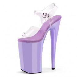 INFINITY Clear/Purple 9 Inch Stripper Heels