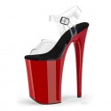INFINITY Clear/Red 9 Inch Stripper Heels