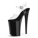 INFINITY Clear/Black 9 Inch Stripper Heels