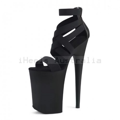 INFINITY Sexy Black Ultra High Heel Sandals