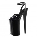 INFINITY Black Ankle Strap 9 Inch Stripper Heels