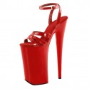 INFINITY Red Ankle Strap 9 Inch Stripper Heels