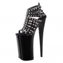 INFINITY Black Studded 9 Inch Stripper Heels