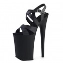 INFINITY Black Cross Strap 9 Inch Stripper Heels