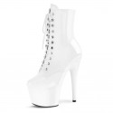 FLAMINGO White 7 Inch Heel Ankle Stripper Boots