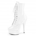 FLAMINGO White 6 Inch Heel Ankle Stripper Boots