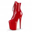 FLAMINGO Red 8 Inch Heel Ankle Stripper Boots