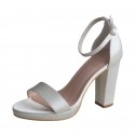 ELLEN Ivory Open Toe Platform Block Heel Wedding Shoes