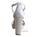 ELLEN Ivory Open Toe Platform Block Heel Wedding Shoes back