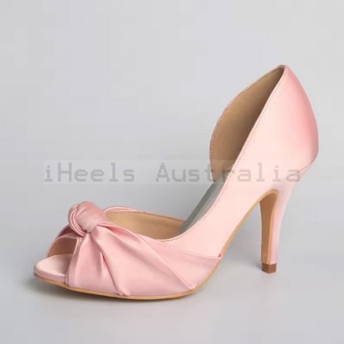 ELLEN Blush Pink High Heel Peep Toe Wedding Shoes
