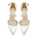BELLA Ivory Pearl Wedding Shoes Block Heel front