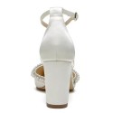 BELLA Ivory Pearl Wedding Shoes Block Heel back