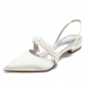 BELLA Ivory Pearl Slingback 1 Inch Heel Wedding Shoes