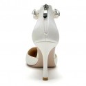 BELLA Ivory Wedding High Heels with Rhinestones Ankle Strap back