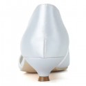 BELLA White Peep Toe Low Heel Wedding Shoes with Crystal Bow_back