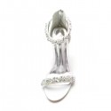 BELLA White Crystal One Strap Wedding High Heels_front