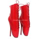 BALLET Red Ankle Boots Oxford Lace Up 7 Inch Heel