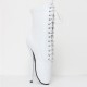 BALLET White Ankle Boots Oxford Lace Up 7 Inch Heel