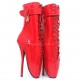 BALLET Red Ankle Boots Lock/Key Charms