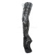 BALLET Black Snake Wedge Thigh High Boots Buckle Pair