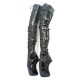 BALLET Black Snake Wedge Thigh High Boots Buckle Pair