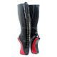 BALLET Black/Red Wedge Knee High Boots Lace Up