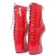 HEELLESS-W62 Red Wedge Heelless Ballet Ankle Boots
