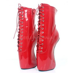 BALLET-62 Ballet Ankle Boots Lace Up Wedge Heelless