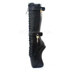 HEELLESS-W41 Lockable Wedge Heelless Ballet Knee Boots