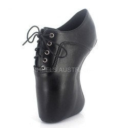 BALLET Black Matt Wedge Ankle Boots Lace Up