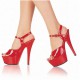 DELIGHT Red Platform 6 Inch Heel Pole Dance Sandals