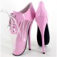 BALLET Ankle Boots Lace Up Pink Patent/Clear